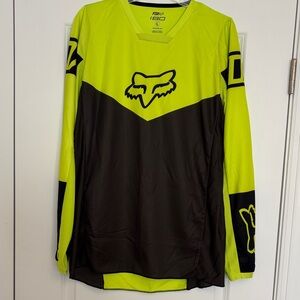Fox Racing Neon Yellow and Charcoal Jersey Large